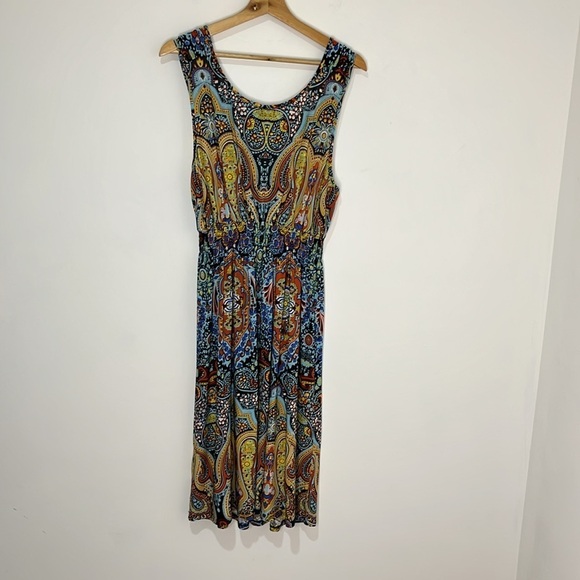 NWT Mushka by Sienna Rose Sleeveless Dress Womens XL Boho Summer Multicolor Midi - Picture 3 of 16